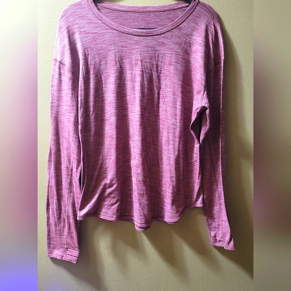 GUC Lululemon Athletica Lost in Pace Long Sleeve Heathered Deep Rouge Size 12 - Picture 6 of 14